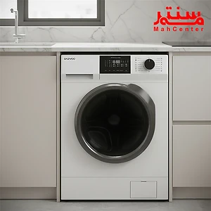 نمای کلی از ماشین لباسشویی 8 کیلویی دوو سری سانسو مدل LM811W در آشپز خانه